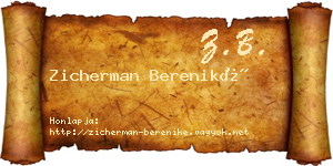 Zicherman Bereniké névjegykártya